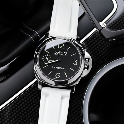 panerai white silicone strap|authentic Panerai watch straps.